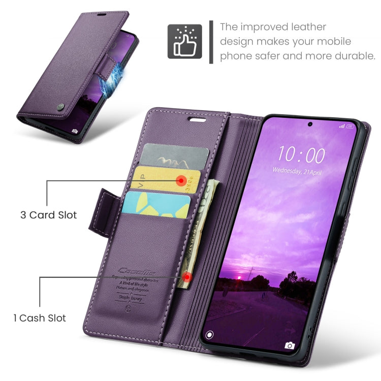 For Xiaomi 14T CaseMe 023 Butterfly Buckle Litchi Texture RFID Anti-theft Leather Phone Case(Purple) - 14T Cases by CaseMe | Online Shopping UK | buy2fix