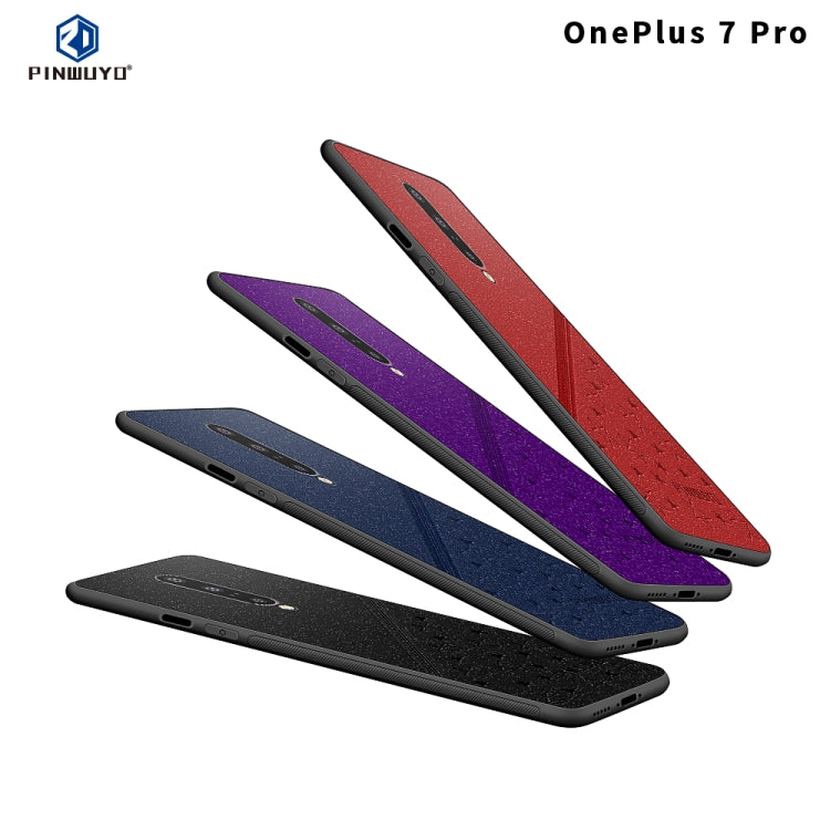 PINWUYO Full Coverage Waterproof Shockproof PC+TPU+PU Protective Case for Oneplus7 pro(Purple) - OnePlus Cases by PINWUYO | Online Shopping UK | buy2fix