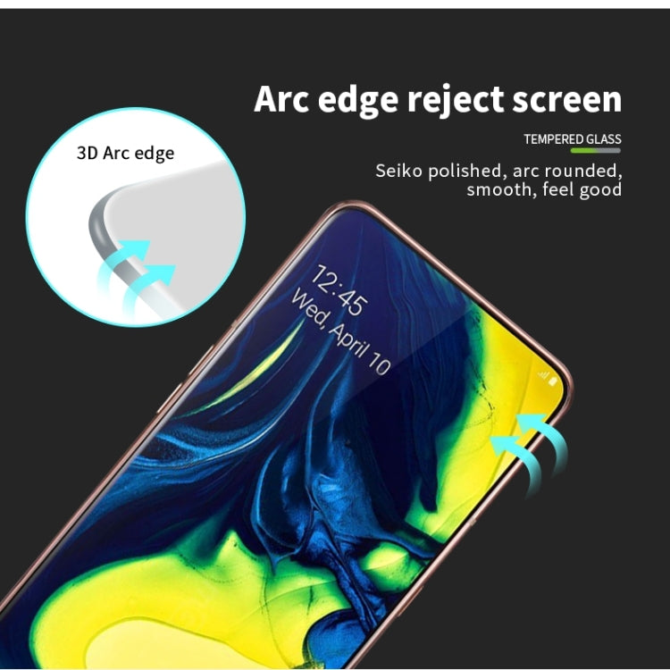 PINWUYO 9H 3D Curved Tempered Glass Film for Galaxy A40 （black） - Galaxy Tempered Glass by PINWUYO | Online Shopping UK | buy2fix