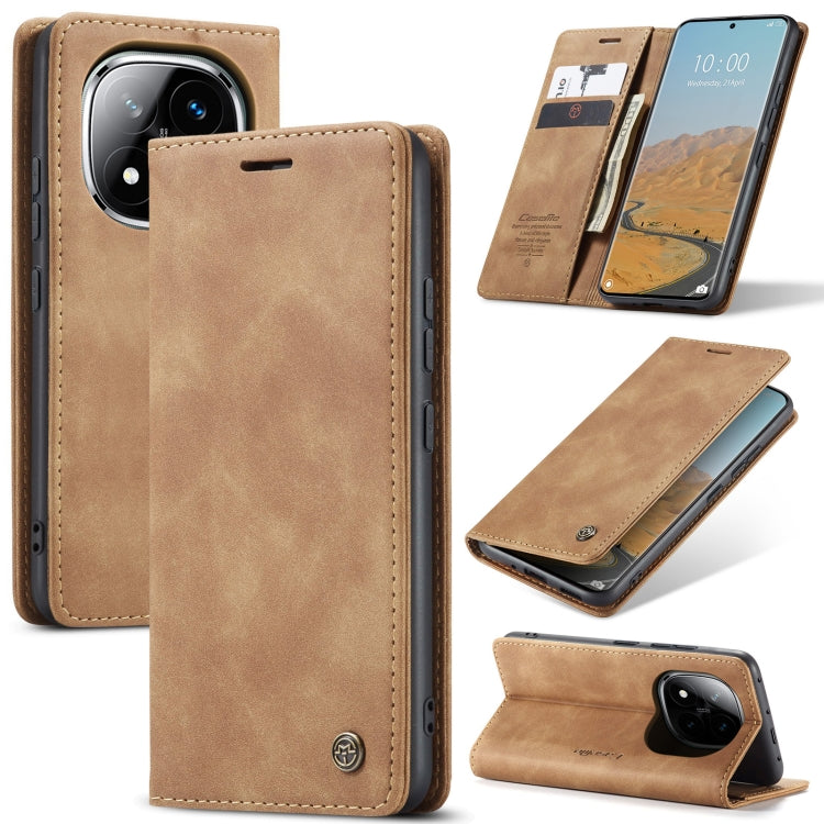 For Redmi Note 14 Pro 5G CaseMe 013 Multifunctional Horizontal Flip Leather Phone Case(Brown) - Note 14 Pro Cases by CaseMe | Online Shopping UK | buy2fix