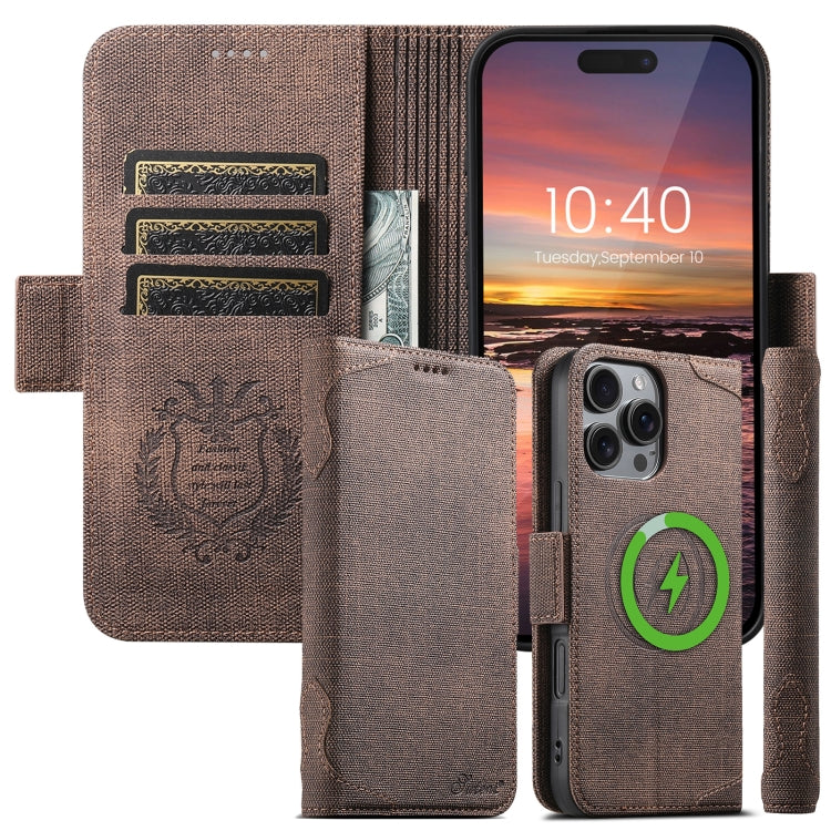 For iPhone 16 Suteni J07 Multi-functional Horizontal MagSafe Denim Leather Phone Case(Black) - iPhone 16 Cases by Suteni | Online Shopping UK | buy2fix