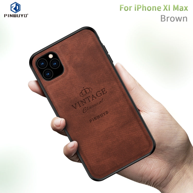 For iPhone 11 Pro Max PINWUYO Shockproof Waterproof Full Coverage PC + TPU + Skin Protective Case (Brown) - iPhone 11 Pro Max Cases by PINWUYO | Online Shopping UK | buy2fix