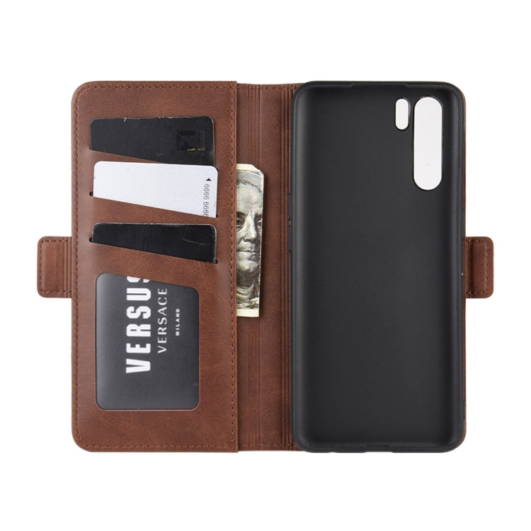 For OPPO A91 Dual-side Magnetic Buckle Horizontal Flip PU Leather Case with Holder & Card Slots & Wallet(Brown) - OPPO Cases by buy2fix | Online Shopping UK | buy2fix