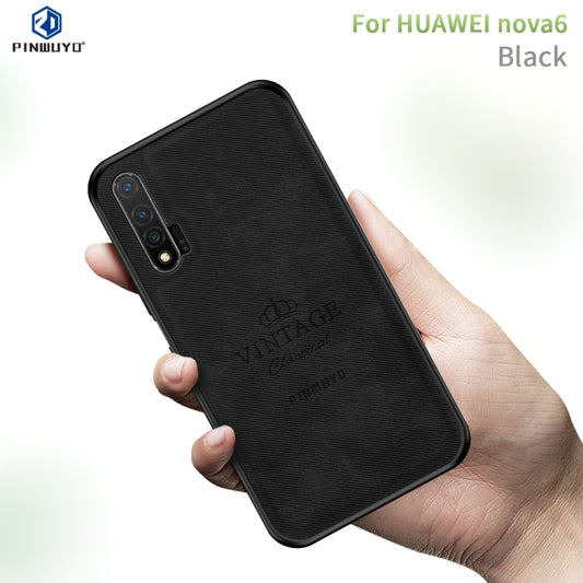 For Huawei Nova 6 PINWUYO Zun Series PC + TPU + Skin Waterproof And Anti-fall All-inclusive Protective Shell(Black) - Huawei Cases by PINWUYO | Online Shopping UK | buy2fix