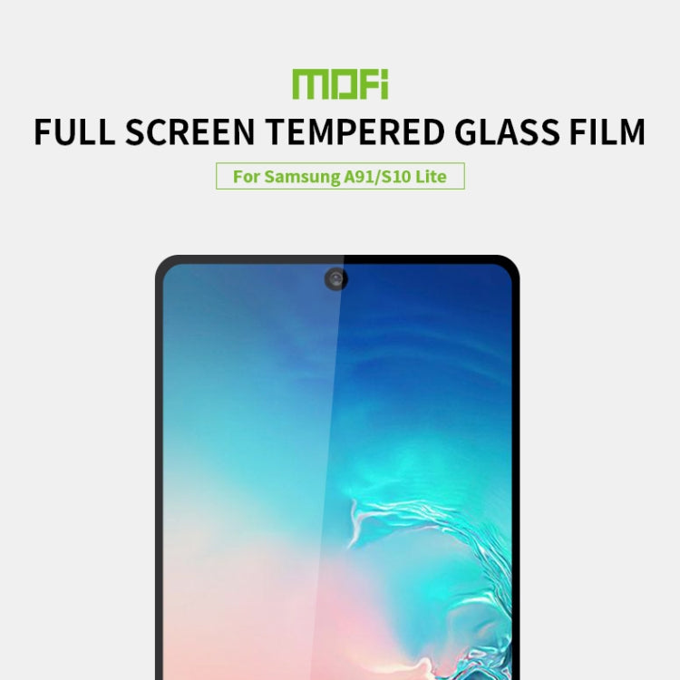 For Galaxy A91 / S10 Lite MOFI 9H 2.5D Full Screen Tempered Glass Film(Black) - Galaxy Tempered Glass by MOFI | Online Shopping UK | buy2fix