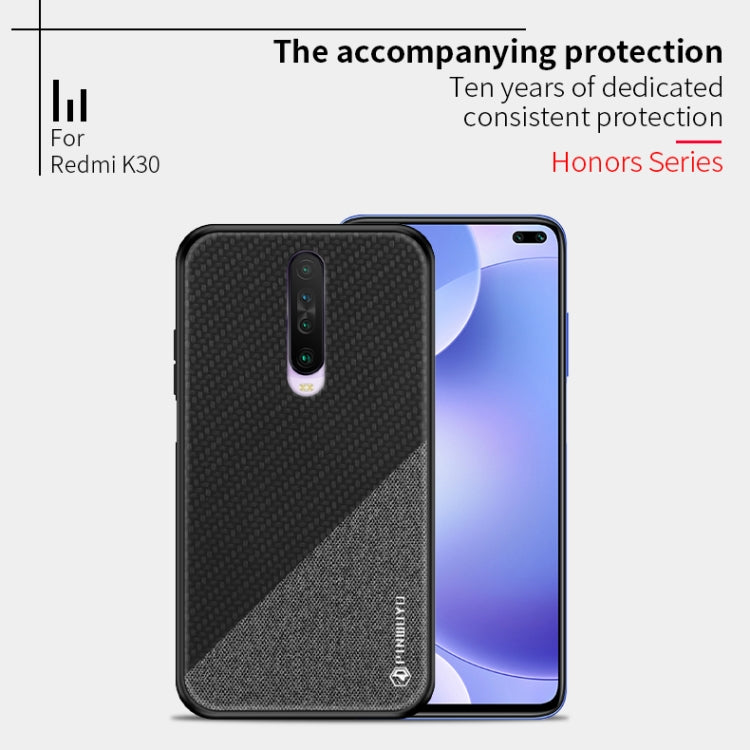 For Xiaomi  RedMi K30 PINWUYO Rong Series  Shockproof PC + TPU+ Chemical Fiber Cloth Protective Cover(Black) - Xiaomi Cases by PINWUYO | Online Shopping UK | buy2fix