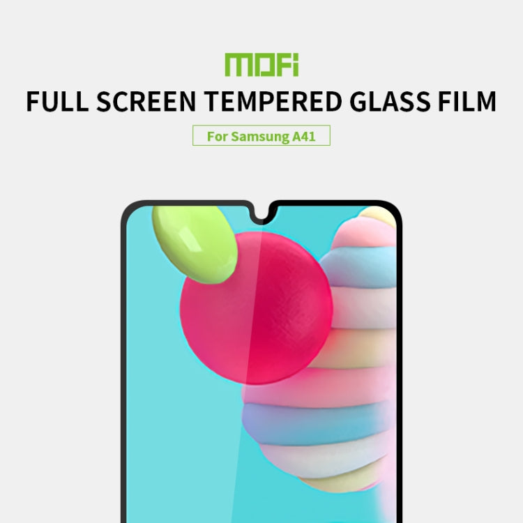 For Galaxy A41 MOFI 9H 2.5D Full Screen Tempered Glass Film(Black) - Galaxy Tempered Glass by MOFI | Online Shopping UK | buy2fix