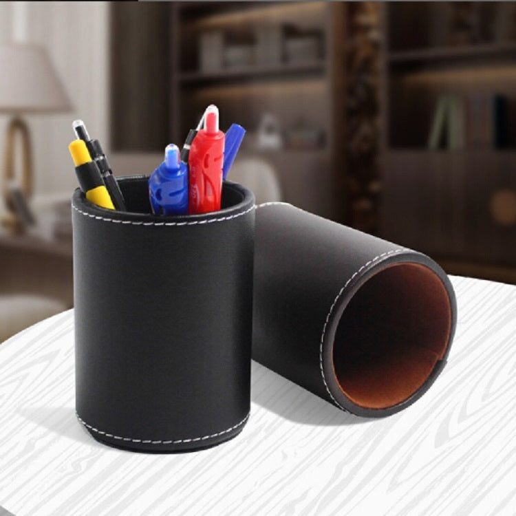 Faux Leather Leather Penholder Desk Supplies Organizer(Black) - Pen Holder by buy2fix | Online Shopping UK | buy2fix