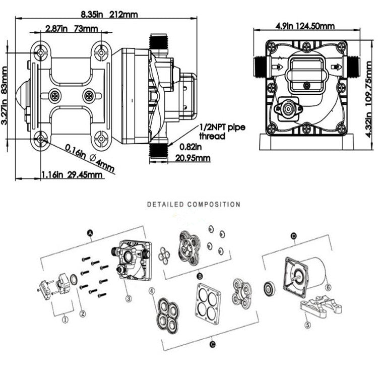 Newmao Reciprocating Diaphragm Pump DC Small Water Pump, EU Plug(DC 12V) - Pumps by buy2fix | Online Shopping UK | buy2fix