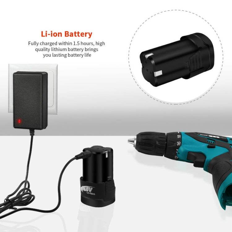 HILDA Electric Drill Cordless Screwdriver Lithium Battery Mini Drill Cordless Screwdriver Power Tools, EU Plug, Model:16.8V with Carton Box - Drill & Drill Bits by buy2fix | Online Shopping UK | buy2fix