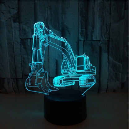 3W Excavator 3D Light Colorful Touch Control Light Creative Small Table Lamp with Black Base, Style:Touch Switch - Novelty Lighting by buy2fix | Online Shopping UK | buy2fix