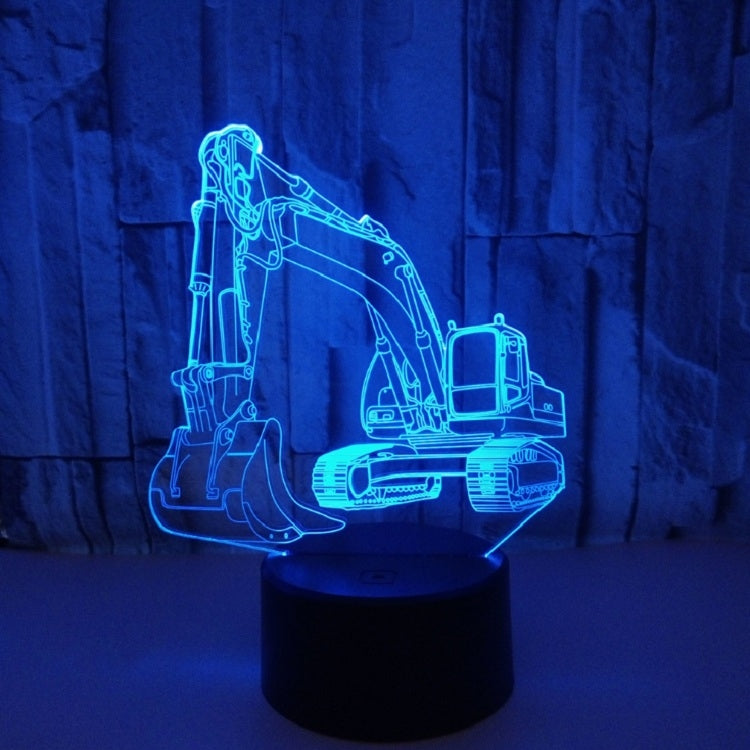 3W Excavator 3D Light Colorful Touch Control Light Creative Small Table Lamp with Crack Base, Style:Touch Switch - Novelty Lighting by buy2fix | Online Shopping UK | buy2fix