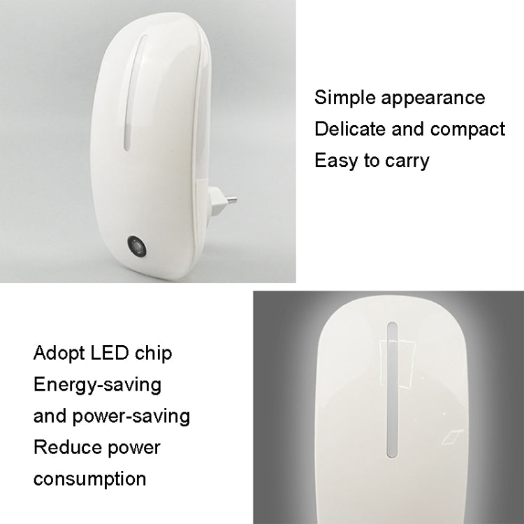 A66 Mouse Type LED Intelligent Light Control Night Light, Plug:UK Plug(White) - Sensor LED Lights by buy2fix | Online Shopping UK | buy2fix