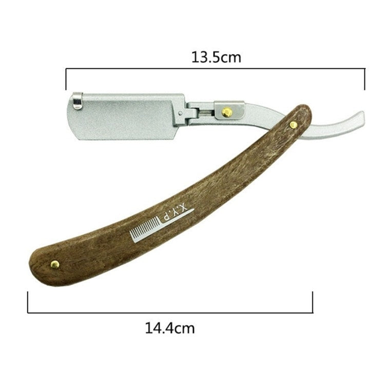 Manual Razor Folding Wooden Handle Men's Razor, Color:Silver - Manual Razor by buy2fix | Online Shopping UK | buy2fix