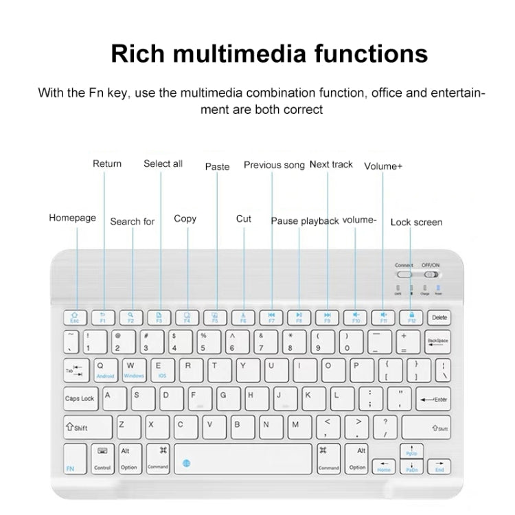 YS-001 9.7-10.1 Inch Tablets Phones Universal Mini Wireless Bluetooth Keyboard, Style:with Bluetooth Mouse(Black) - Universal Keyboard by buy2fix | Online Shopping UK | buy2fix