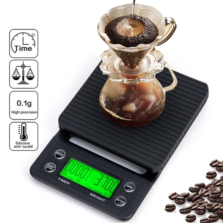 Hand Punch Coffee Scales Timing Electronic Timer Scale Kitchen Scales, Model:5kg/0.1g(Wine Red) - Kitchen Scales by buy2fix | Online Shopping UK | buy2fix