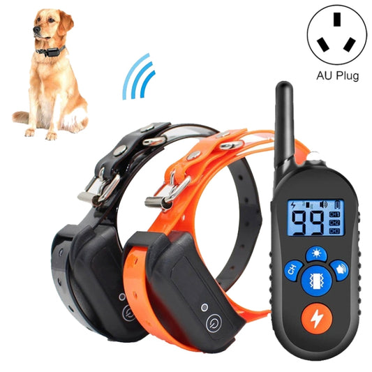 800m Remote Control Electric Shock Bark Stopper Vibration Warning Pet Supplies Electronic Waterproof Collar Dog Training Device, Style:556-2(AU Plug) - Training Aids by buy2fix | Online Shopping UK | buy2fix