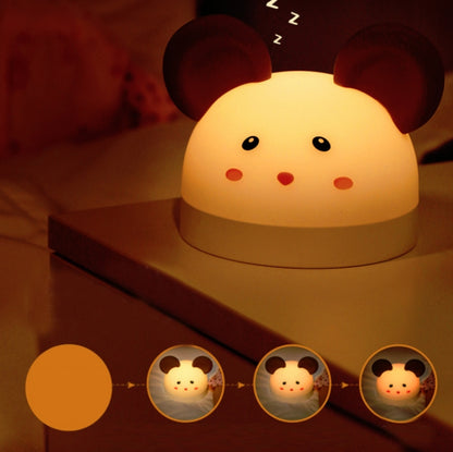 Cute Mouse Silicon Night Light with Electronic Alarm Clock Function Bedside Sleeping Desk Lamp Learning Clock - Night Lights by buy2fix | Online Shopping UK | buy2fix