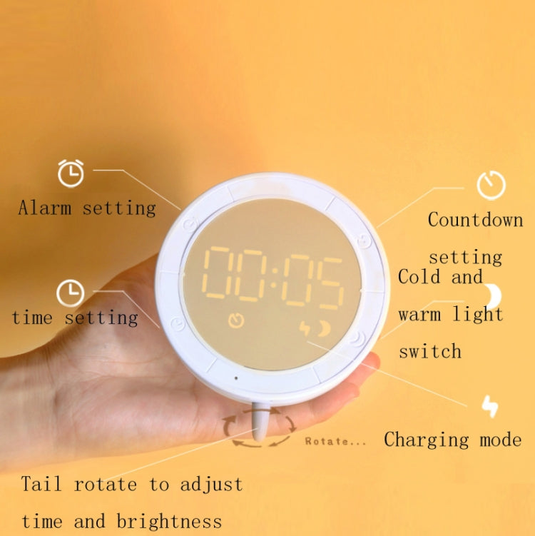 Cute Mouse Silicon Night Light with Electronic Alarm Clock Function Bedside Sleeping Desk Lamp Learning Clock - Night Lights by buy2fix | Online Shopping UK | buy2fix