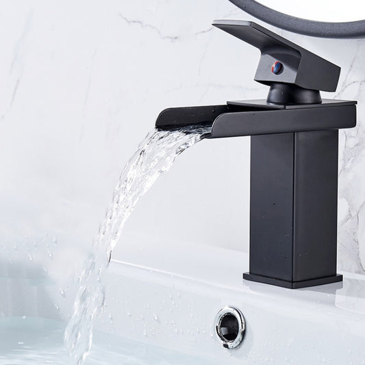 Bathroom Wide Mouth Faucet Square Sink Single Hole Basin Faucet, Specification: HT-81566 Wide-mouth Short Type - Faucets & Accessories by buy2fix | Online Shopping UK | buy2fix