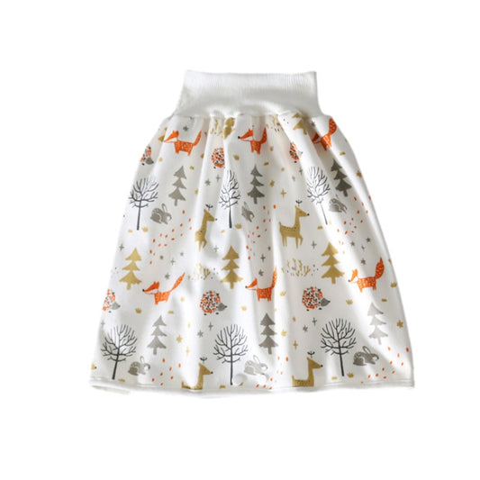 Baby Water-Proof And Leak-Proof Cloth Diapers Children Washable Cotton Cloth Bed-Wetting Skirt Pants, Colour: L(Gray Rabbit and Red Fox) - Baby Care by buy2fix | Online Shopping UK | buy2fix