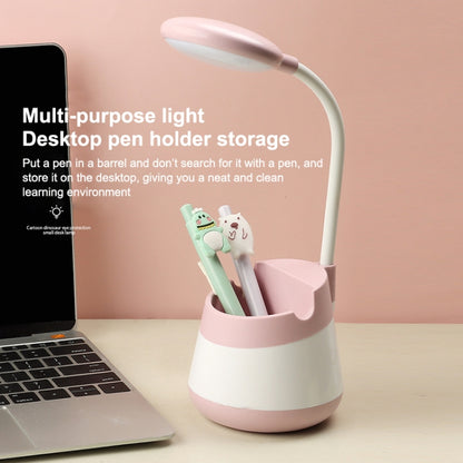 USB Charging LED Desk Light Eye Protection Lamp with Pen Holder and Phone Holder(CS276-4 Pink) - Desk Lamps by buy2fix | Online Shopping UK | buy2fix