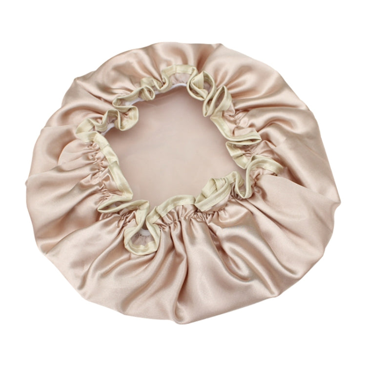 Lovely Thick Women Satin Colorful Double Waterproof Hair Cover Bathing Cap(Gold) - Bath Supplies by buy2fix | Online Shopping UK | buy2fix