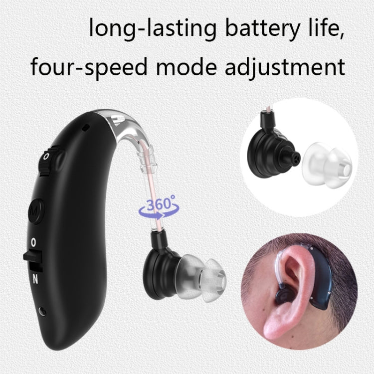 GM-105 Elderly Hearing Aid Sound Amplifier Intelligent Noise Reduction Sound Collector, Style: EU Plug(Fantasy Black) - Hearing Aids by buy2fix | Online Shopping UK | buy2fix