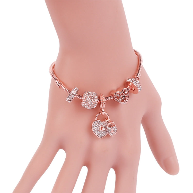 SL125 18cm Women Rose Gold Beaded Bracelet - Bracelets by buy2fix | Online Shopping UK | buy2fix
