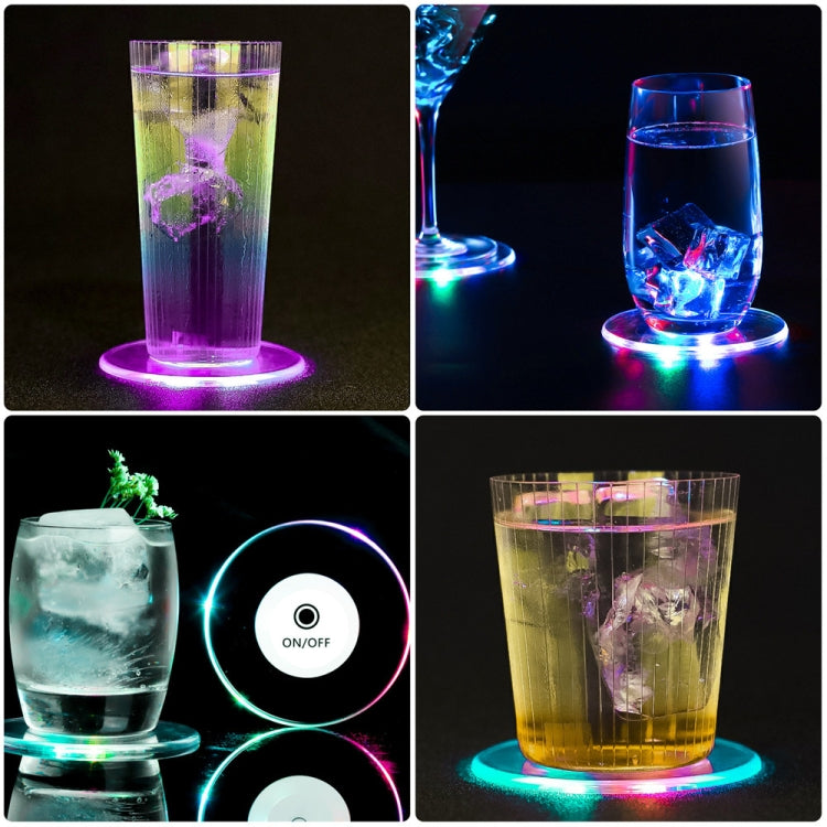 LED Flashing Coaster Bar KTV Cocktail Base Light Luminous Coaster(Round Color Light) - Insulation by buy2fix | Online Shopping UK | buy2fix