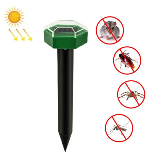 Outdoor Hexagonal Solar Ultrasonic Mole Repeller Inserted Into The Lawn Outdoor Animal Repeller(Green) - Outdoor Insect Repellent by buy2fix | Online Shopping UK | buy2fix