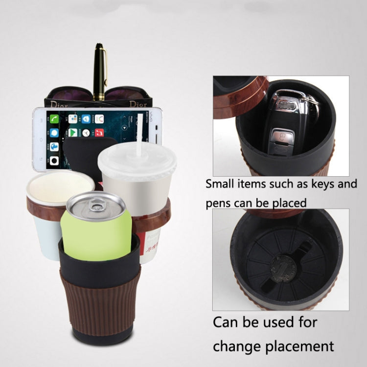 SUITU R151-4 Car Air Outlet Storage Water Cup Holder Mobile Phone Navigation Multi-function Storage Box(Black Silver Side) - Car Drink Holders by SUITU | Online Shopping UK | buy2fix