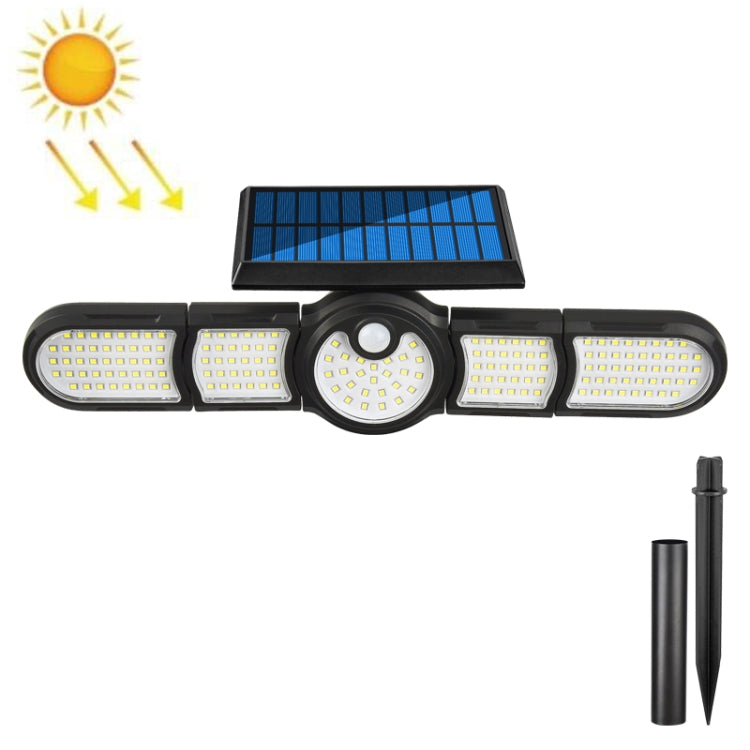 Garden Solar Wall Light Outdoor Waterproof Lawn Light Landscape Corridor Small Street Light, Spec: 5-Head 172 LED - Solar Lights by buy2fix | Online Shopping UK | buy2fix