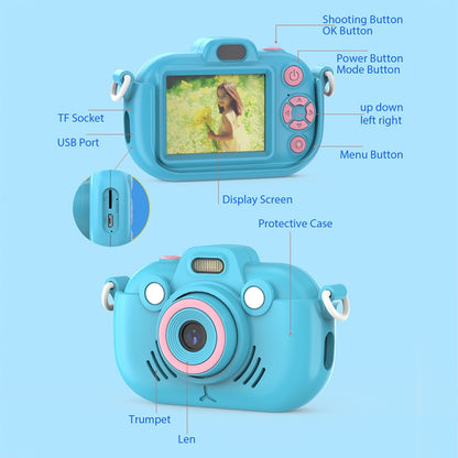 DC502 2.4-Inch 16X Zoom 2.7K Video Recording Children Digital Camera, Color: Yellow No Card(EU Plug) - Children Cameras by buy2fix | Online Shopping UK | buy2fix