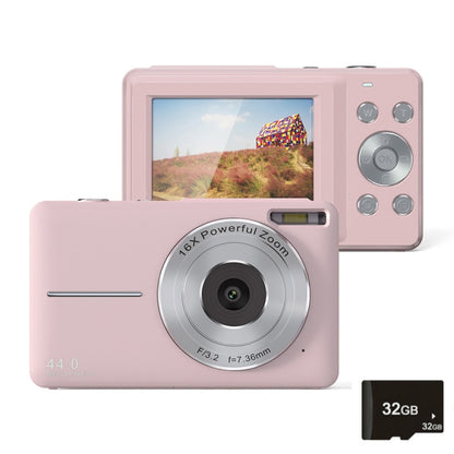 DC403L-AF 2.4-Inch 16X Zoom HD Digital Camera Mini Children Photography Camera US Plug(Pink+32G) - Children Cameras by buy2fix | Online Shopping UK | buy2fix