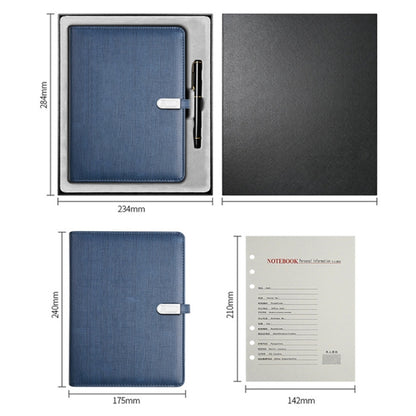 A5 Three-Dimensional Leather Pattern Notebook Set With 16GB U Disk, Specification: U Disk Style(Sky Blue) - Notebooks by buy2fix | Online Shopping UK | buy2fix