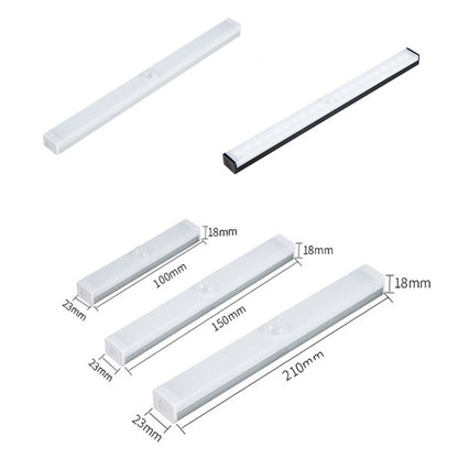 LED Human Body Induction Lamp Long Strip Charging Cabinet Lamp Strip, Size: 21cm(Silver and White Light) - Sensor LED Lights by buy2fix | Online Shopping UK | buy2fix