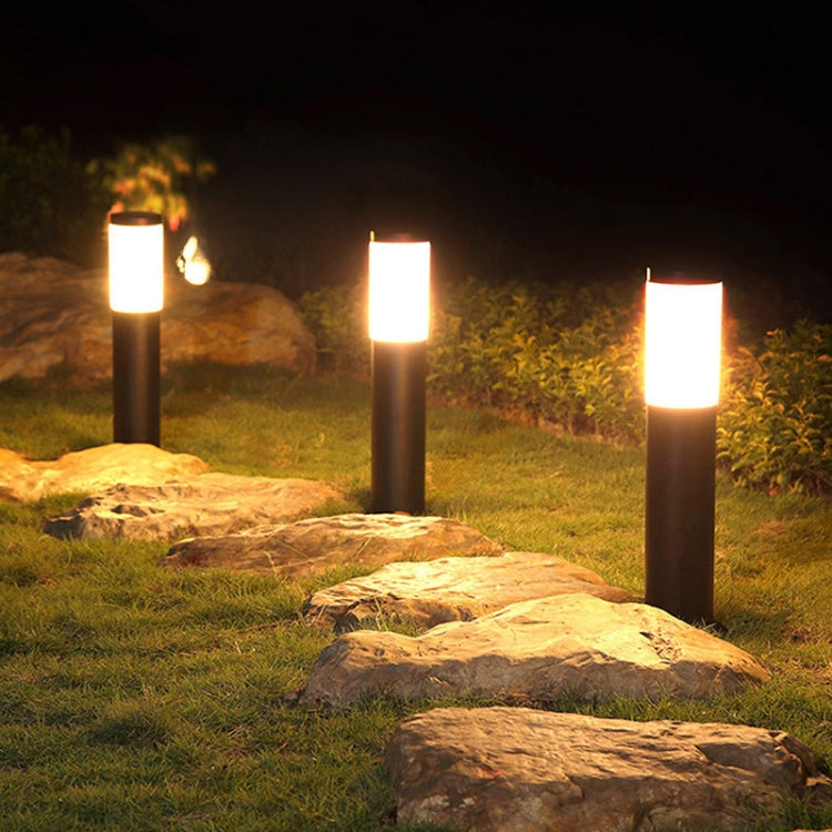 DSA-001 Solar Garden Column Outdoor Lawn Light, Style: Black-Warm Light - Solar Lights by buy2fix | Online Shopping UK | buy2fix