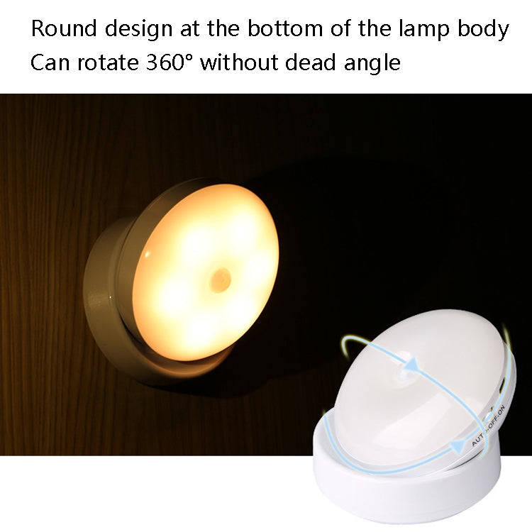 DMK-6PL Kitchen Cabinet Body Infrared Sensing Lamp, Style: Rotate Battery(Warm Yellow Light) - Sensor LED Lights by buy2fix | Online Shopping UK | buy2fix