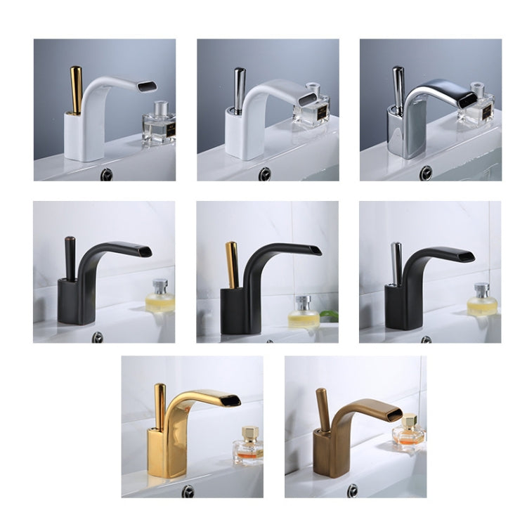 Bathroom All Copper Basin Hot And Cold Water Faucet, Specification: Black Silver - Faucets & Accessories by buy2fix | Online Shopping UK | buy2fix