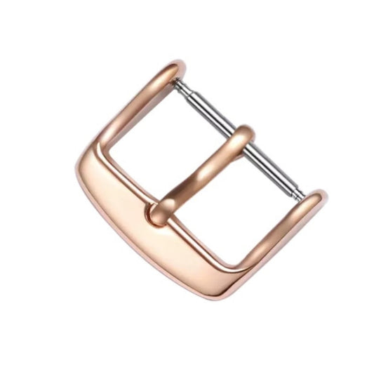 5pcs IP Plated Stainless Steel Pin Buckle Watch Accessories, Color: Rose Gold 22mm - Watch Accessories & Parts by buy2fix | Online Shopping UK | buy2fix