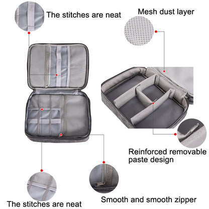 RH916 3 Layers Digital Collection Package Multi-Functional Data Cable Storage Package(Gray) - Digital Storage Bag by buy2fix | Online Shopping UK | buy2fix