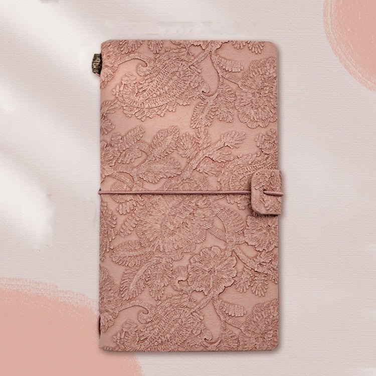 A6  Retro Lace Carved Girls Hand Ledger Diary With 3 Separate Inner Pages(Pink) - Notebooks by buy2fix | Online Shopping UK | buy2fix