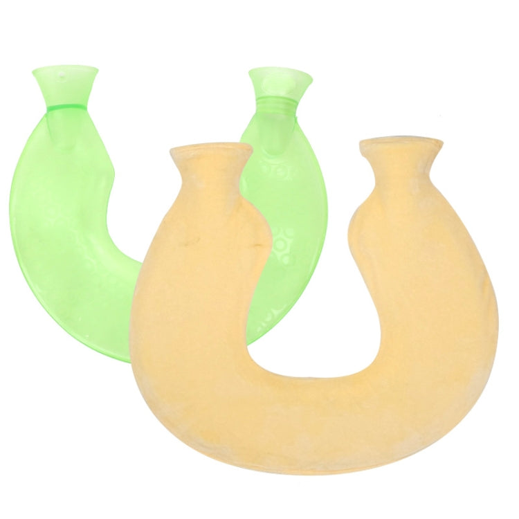 U-shaped PVC Hot Compress Shoulder And Neck Explosion-proof Water Injection Hot Water Bag(Green Yellow Crystal) - Hot Water Bags by buy2fix | Online Shopping UK | buy2fix