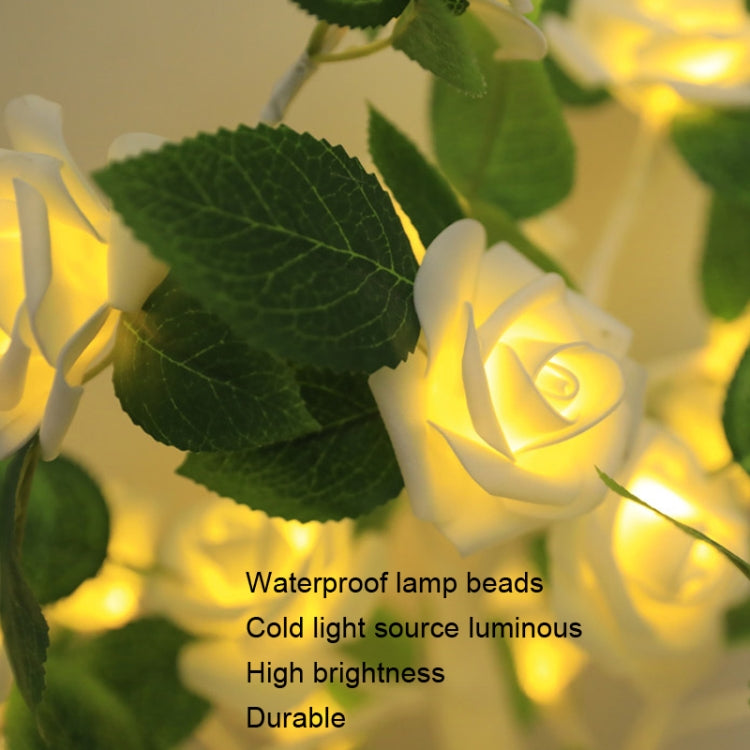 SJ-SD054 LED Valentine Day Rose Indoor Party Decoration Lights(Brown Bottom Milk White) - Holiday Lights by buy2fix | Online Shopping UK | buy2fix