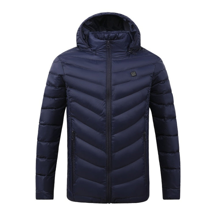 4 Zone Blue USB Winter Electric Heated Jacket Warm Thermal Jacket, Size: XXL - Down Jackets by buy2fix | Online Shopping UK | buy2fix