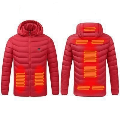 9 Zone Red USB Winter Electric Heated Jacket Warm Thermal Jacket, Size: L - Down Jackets by buy2fix | Online Shopping UK | buy2fix