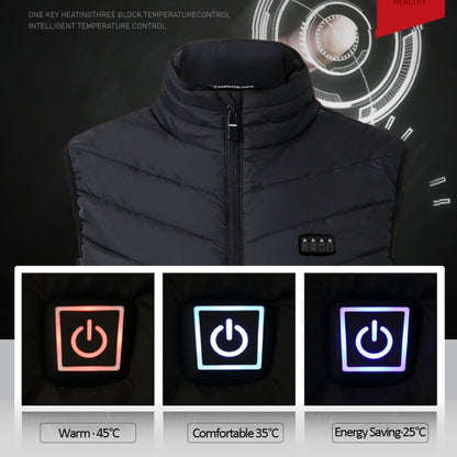 17 Area  4 Control Black USB Electric Heating Undershirt Intelligent Warm Vest(5XL) - Down Jackets by buy2fix | Online Shopping UK | buy2fix