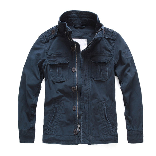 Autumn And Winter Middle Aged Men Jacket Casual Workers Dress Denim Jackets Clothes, Size: XL(Pauline) - Loose Coat by buy2fix | Online Shopping UK | buy2fix