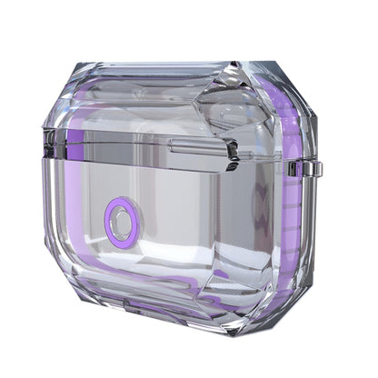 For AirPodS Pro RJT-AP-03 Bluetooth Earphone Transparent Soft Case TPU Protection Cover(Violet) - For AirPods Pro by buy2fix | Online Shopping UK | buy2fix